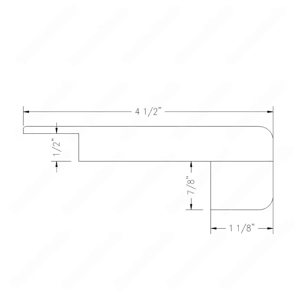 4 1/2" * 1/2" Unfinished Square Edge Maple Overlap Nosing