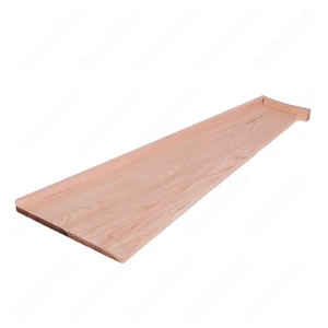 Image 7 of Unfinished Pie Shaped Square Edge Open Right Red Oak Stair Tread sold at Floors & Baths Pro's
