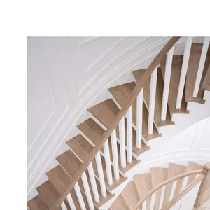 Image 10 of Unfinished Pie Shaped Square Edge Open Right Red Oak Stair Tread sold at Floors & Baths Pro's