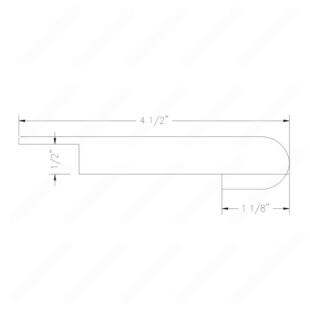 4 1/2" * 1/2" Unfinished Round Edge Maple Overlap Nosing