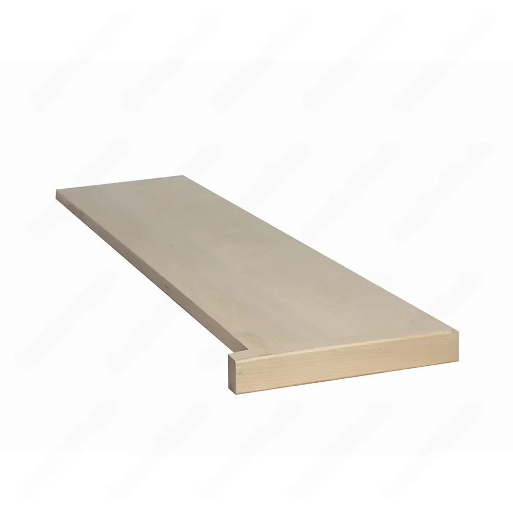 36", 42", 48" Open Left Unfinished Square Edge Maple Stair Treads