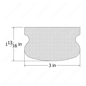  H201 HC 3*1 3/16 Flat Handrail Maple 