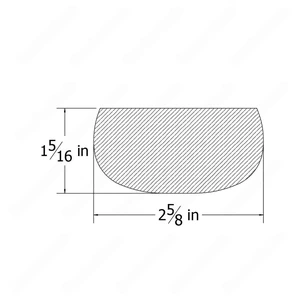  2" H201 HF 2 5/8*1 5/16 Flat Handrail Maple 