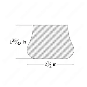  2" H201 HG 1 25/32*2 1/2 Flat Handrail Maple 