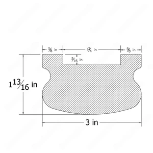 H101 HC 2 1/2*2 7/8 1 3/4 Grooved Handrail Red Oak 