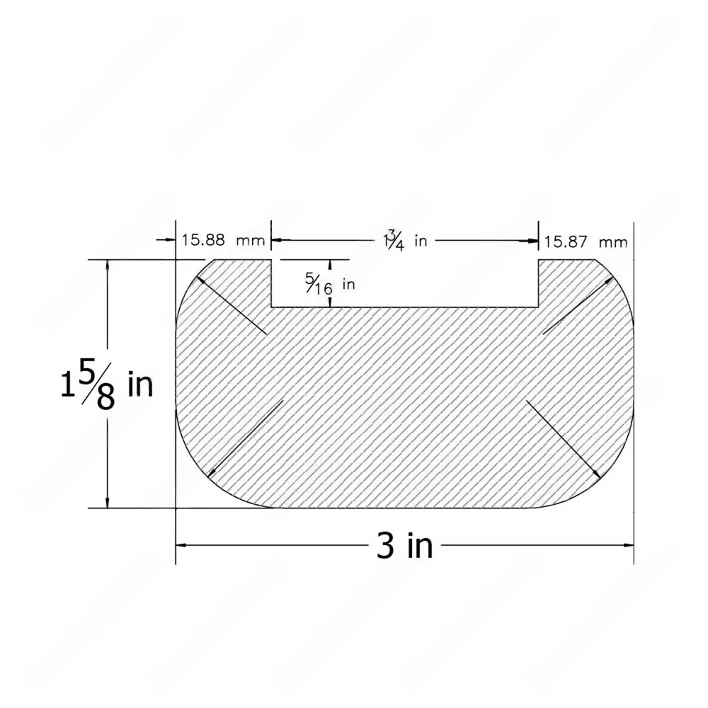 H101 HE 3*1 5/8 1-3/4Grooved Handrail Red Oak