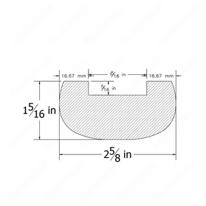  H201 HF 2 5/8*1 5/16 1 1/4 Grooved Handrail Maple 