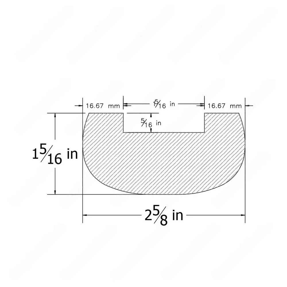 H201 HF 2 5/8*1 5/16 1 1/4 Grooved Handrail Maple
