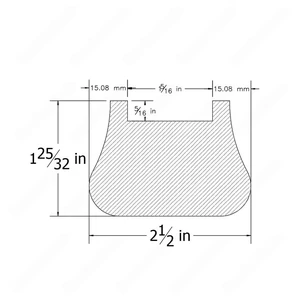  2" Stairs n Railing H201 HG 1 5/16*2 5/8 1 1/4 Grooved Handrail Maple 