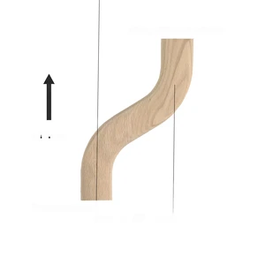 Image 3 of F103 HF-22 S Shape 6 Right Turn Red Oak | Maple Stair Fitting Handrails sold at Floors & Baths Pro's