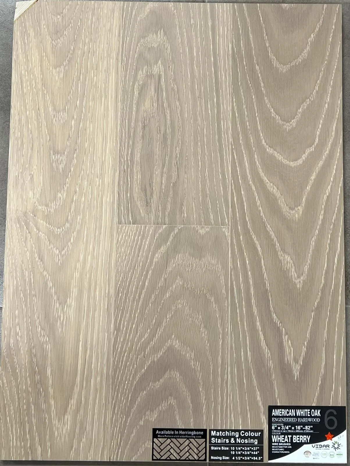 8" x 3/4" Wheat Berry - ABCD Grade Vidar American Oak Engineered Hardwood Flooring