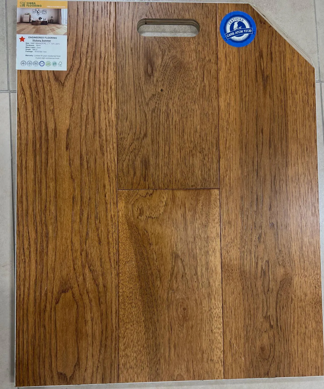 7-1/2" x 3/4" Hickory - Summer Simba Hardwood Flooring