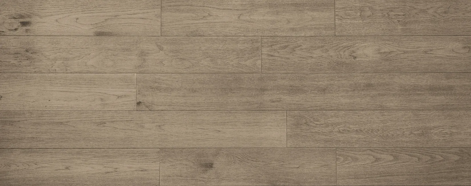 6-1/2" x 3/4" Coyote Brushed, Hand Scraped Hickory Engineered Flooring - Grandeur
