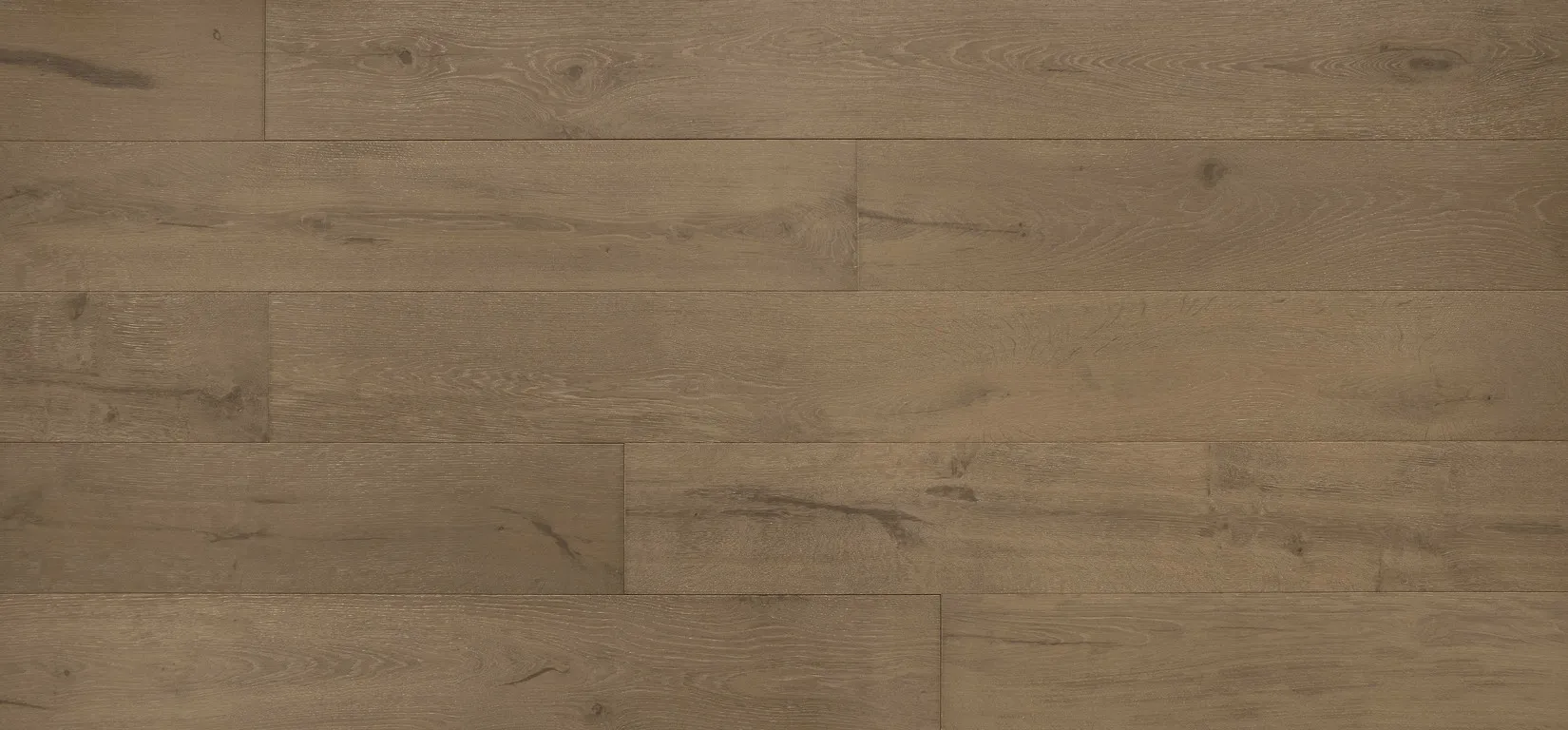 7-1/2" x 3/4" Riverstone Smoked, Brushed White Oak Engineered Flooring - Grandeur