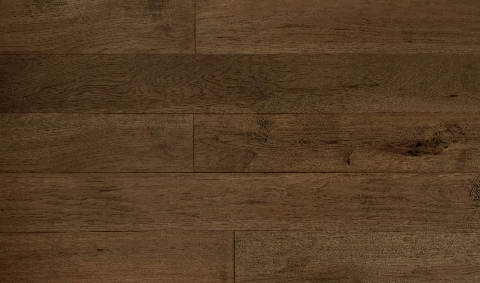 7-1/2" x 3/4" Crown Brushed, Hand Scraped Hickory Engineered Flooring - Grandeur