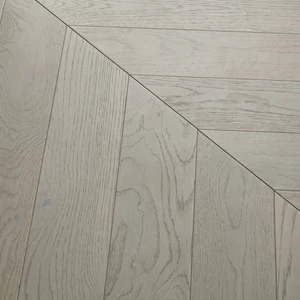 Image 2 of American Oak Chevron Collection - Snow Flake Hardwood | Vidar sold at Floors & Baths Pro's