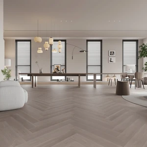 Image 2 of American Oak Herringbone Collection - Silver Stone Hardwood | Vidar sold at Floors & Baths Pro's