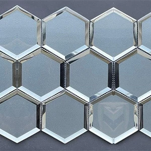 Cube Diamante Grigio Hex Glass Glass Glass Random Tile | Neshada