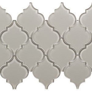 backsplash mosaic tiles Galaxy Mist Glass Glass 4" Arabesque Tile | Neshada | Floors & Baths Pro's