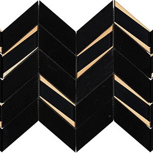 backsplash mosaic tiles Jayna Black Glass, Marble, Metal Marble Finish Random Tile | Neshada | Floors & Baths Pro's