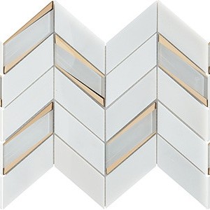 backsplash mosaic tiles Jayna White Glass, Marble, Metal Marble Finish Random Tile | Neshada | Floors & Baths Pro's