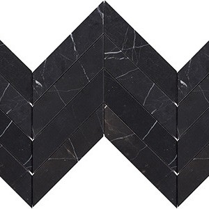 backsplash mosaic tiles Nero Marquina Chevron Marble Marble Finish 2" X 8" Subway Tile | Neshada | Floors & Baths Pro's