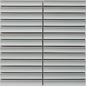White Concave Matchstick Porcelain Matte, Polished 5/8" x 5.5" Tile | Neshada | Floors & Baths Pro's