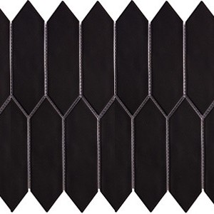backsplash mosaic tiles Mondial Black Matte Picket Porcelain Matte, Polished 2" X 6" Subway Tile | Neshada | Floors & Baths Pro's
