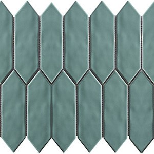backsplash mosaic tiles Mondial Seafoam Gloss Picket Porcelain Matte, Polished 2" X 6" Subway Tile | Neshada | Floors & Baths Pro's