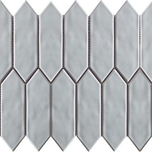 backsplash mosaic tiles Mondial Soft Grey Gloss Picket Porcelain Matte, Polished 2" X 6" Subway Tile | Neshada | Floors & Baths Pro's