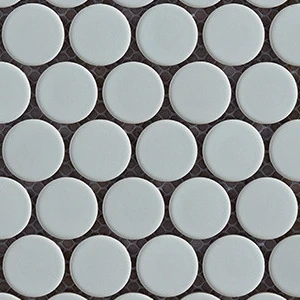 Penny Round White Porcelain Crystal Glazed, Matte, Polished 1" Tile | Neshada | Floors & Baths Pro's