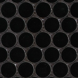 backsplash mosaic tiles Penny Round Black Porcelain Crystal Glazed, Matte, Polished 1" Tile | Neshada | Floors & Baths Pro's