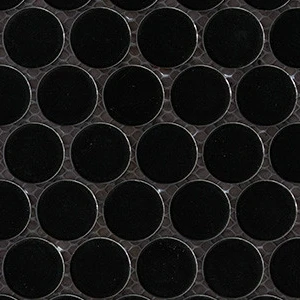Penny Round Black Porcelain Crystal Glazed, Matte, Polished 1" Tile | Neshada | Floors & Baths Pro's