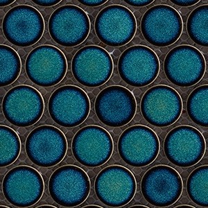 backsplash mosaic tiles Penny Round Green Porcelain Crystal Glazed, Matte, Polished 1" Tile | Neshada | Floors & Baths Pro's