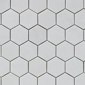  Marble Finish Thassos Hexagon Marble Marble Finish 1" Hex, 2" Hex, 3" Hex Tile | Neshada 