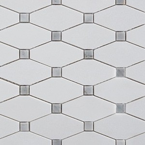 backsplash mosaic tiles Thassos Long Octagon w/Grey Dot Marble Marble Finish Random Tile | Neshada | Floors & Baths Pro's