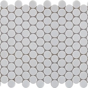 backsplash mosaic tiles Thassos Penny Round Marble Marble Finish 1" Penny Tile | Neshada | Floors & Baths Pro's