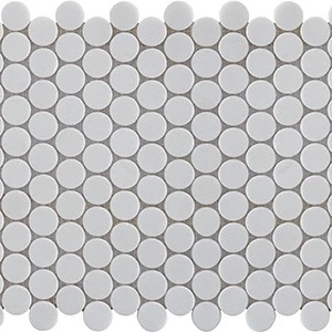  Marble Finish Thassos Penny Round Marble Marble Finish 1" Penny Tile | Neshada 