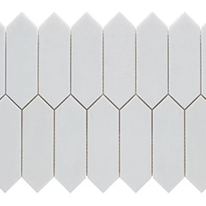  Marble Finish Thassos Picket Marble Marble Finish 2" x 6" Subway Tile | Neshada 