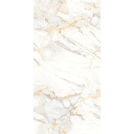  24" x48", 31" Endless Calacatta Bright 32x64 Polished Porcelain Tile | Global Surfaces 