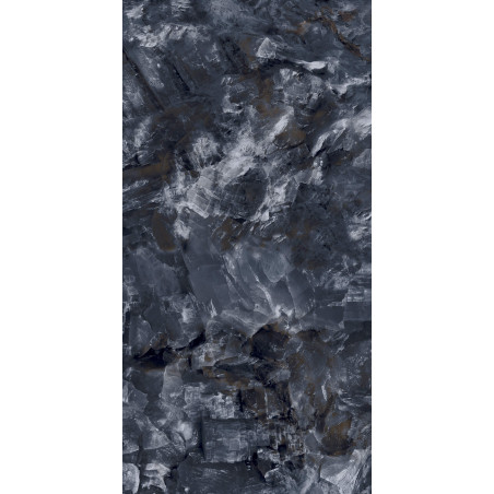  Lemmy, 21" Ice Cube Black Se 24x48 Polished Porcelain Tile | Global Surfaces 