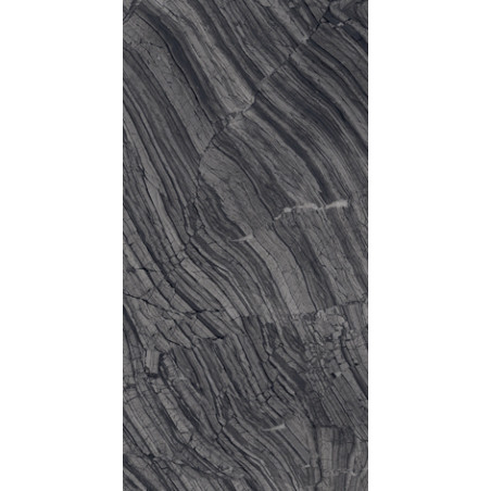  Erika Decor Series, 14" Se Zebramo Black 24x48 Polished Porcelain Tile | Global Surfaces 