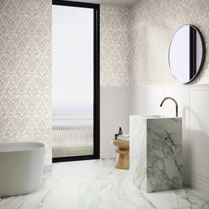 Image 3 of Bianco Lecco Porcelain Wall Tile: Bellagio Collection sold at Floors & Baths Pro's