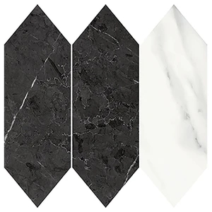  Time Marble, 30" Peak Floor & Wall Tile: Absolut Black | Statuario White Collection 