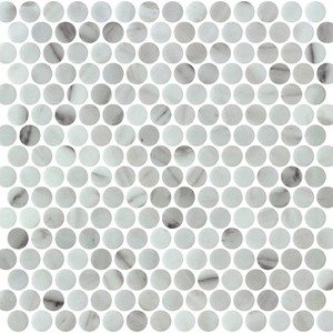 backsplash mosaic tiles Penny-Thassos Mosaic Tile: Hex Xl + Penny Collection | Floors & Baths Pro's