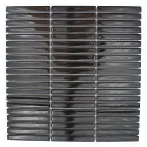 backsplash mosaic tiles Black Glossy Mosaic Tile: Kit Kat Collection | Floors & Baths Pro's