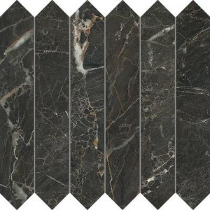 backsplash mosaic tiles Picket Black Mosaic Tile: Cervino Collection | Floors & Baths Pro's