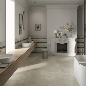 Image 9 of Crema Floor & Wall Tile: Cosmopolitan Collection sold at Floors & Baths Pro's