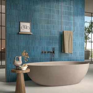 Image 6 of Stripes White Glossy Floor & Wall Tile: Homey Collection sold at Floors & Baths Pro's