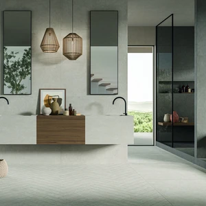 Image 8 of Stripes White Glossy Floor & Wall Tile: Homey Collection sold at Floors & Baths Pro's